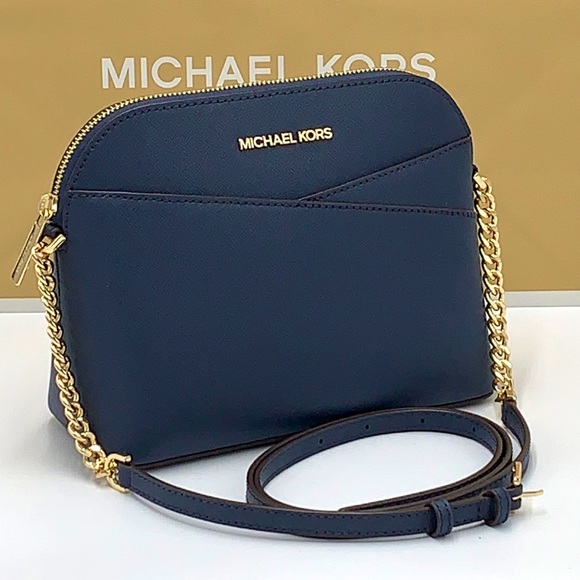 MICHAEL KORS JET SET TRAVEL DOME XCROSS XBODY SAFFIANO LEATHER NAVY COLOR - Picture 1 of 13